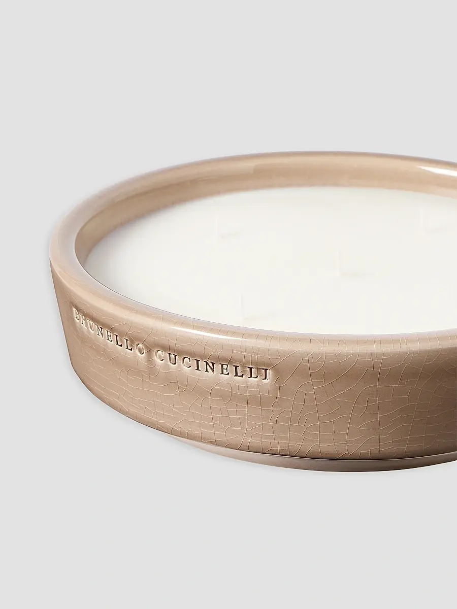Brunello Cucinelli Extra Large Scented Candle in Ceramic Vessel - Sand | Thumbnail 3 Brunello Cucinelli Extra Large Scented Candle in Ceramic Vessel - Sand | Thumbnail 3