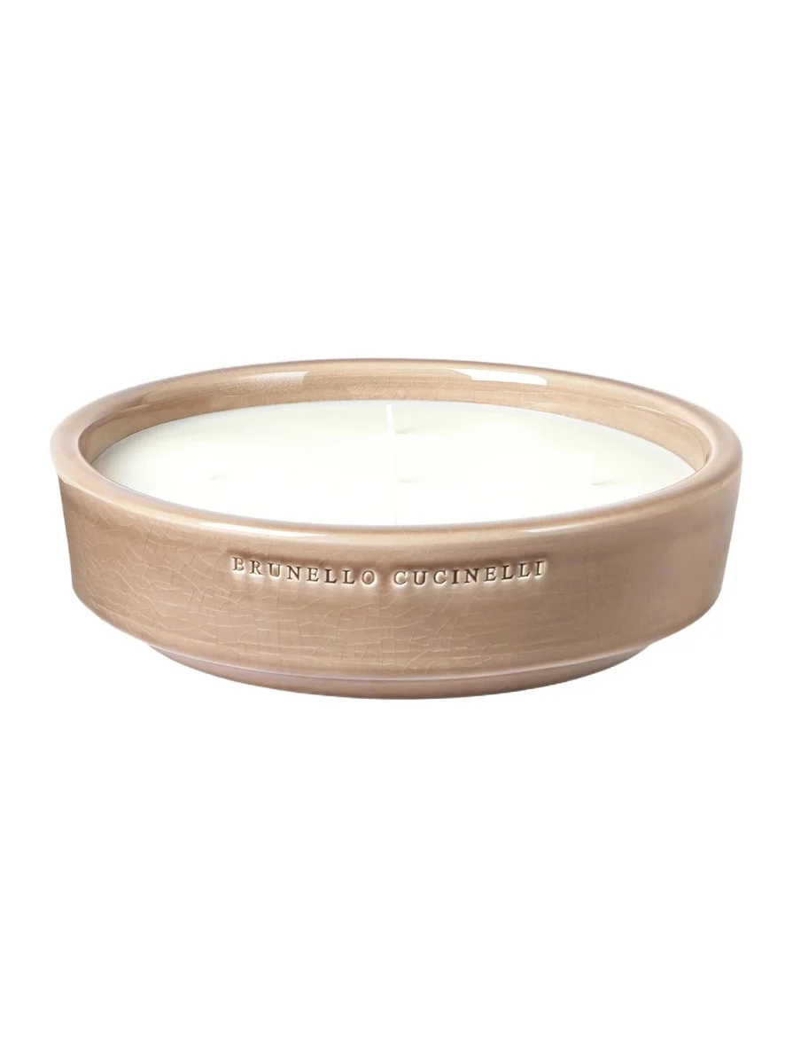 Brunello Cucinelli Extra Large Scented Candle in Ceramic Vessel - Sand