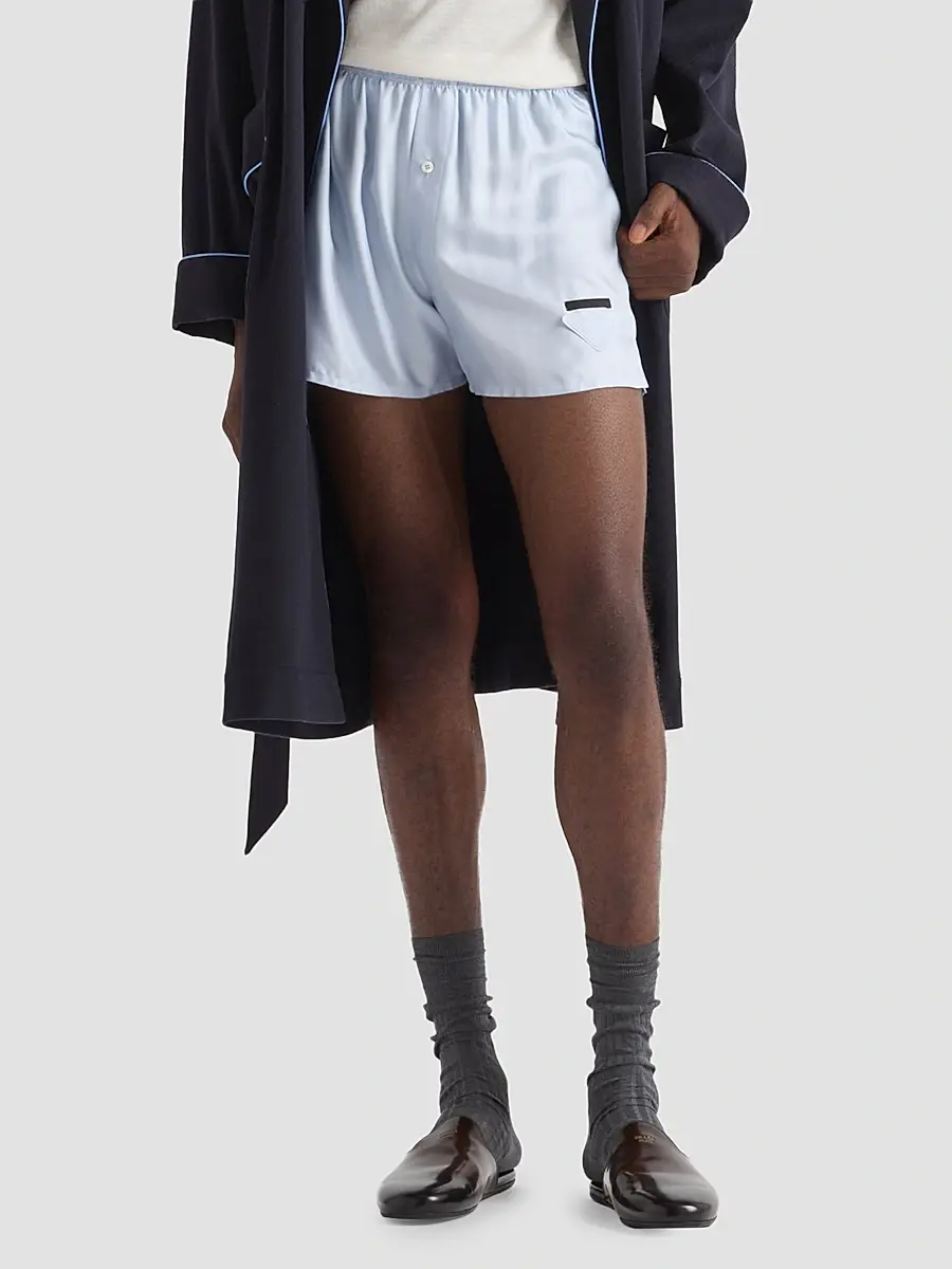 Prada Men's Silk Boxer Shorts | Thumbnail 2 Prada Men's Silk Boxer Shorts | Thumbnail 2