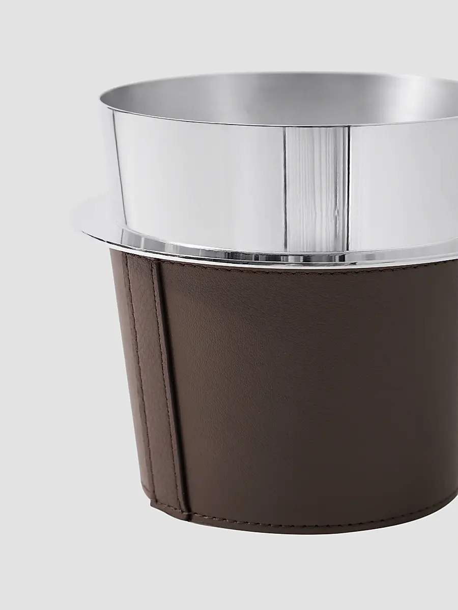 Brunello Cucinelli Silver-Plated Steel and Leather Ice Bucket | Thumbnail 2