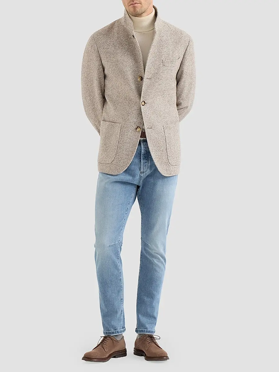 Brunello Cucinelli Men's Comfort Cotton Denim Leisure Fit Five-Pocket Jeans | Thumbnail 2 Brunello Cucinelli Men's Comfort Cotton Denim Leisure Fit Five-Pocket Jeans | Thumbnail 2