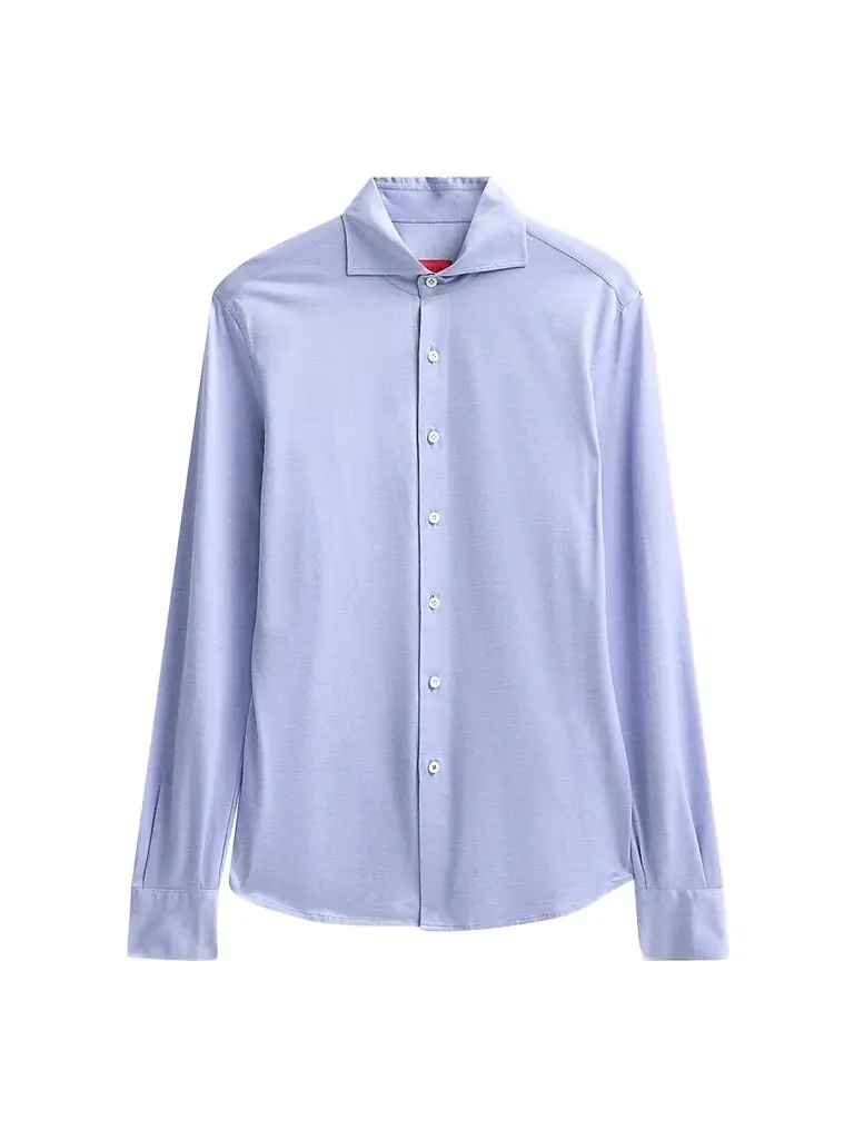 Isaia Men's Jersey Long-Sleeve Shirt - Blue - Size 18.5 | Image 1 Isaia Men's Jersey Long-Sleeve Shirt - Blue - Size 18.5 | Image 1
