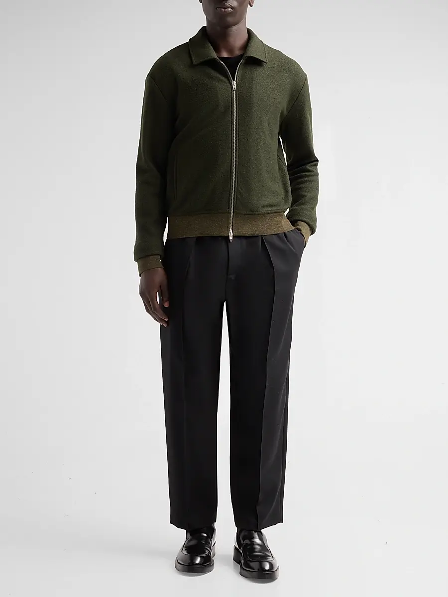 Jil Sander Men's Felted Wool-Blend Jersey Jacket | Thumbnail 2
