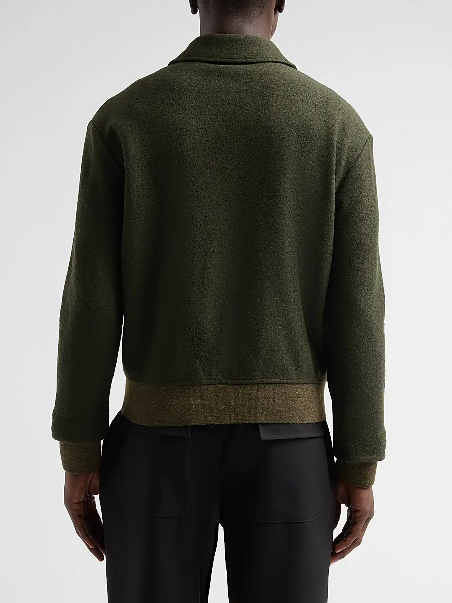 Jil Sander Men's Felted Wool-Blend Jersey Jacket | Thumbnail 3