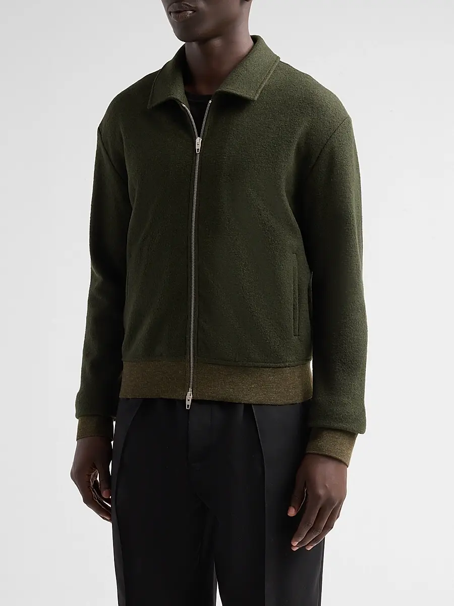 Jil Sander Men's Felted Wool-Blend Jersey Jacket | Thumbnail 4
