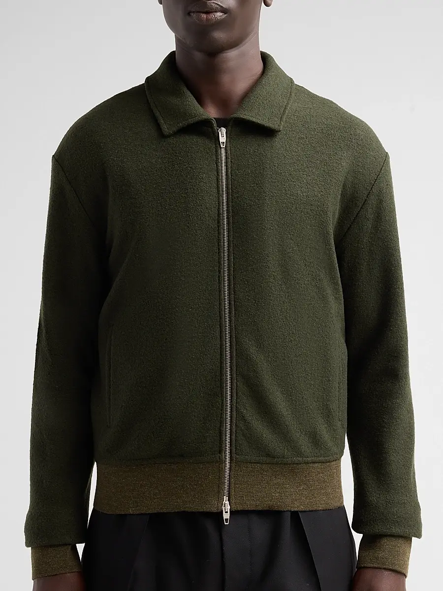 Jil Sander Men's Felted Wool-Blend Jersey Jacket | Thumbnail 5