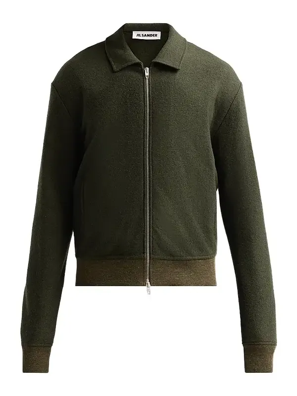 Jil Sander Men's Felted Wool-Blend Jersey Jacket