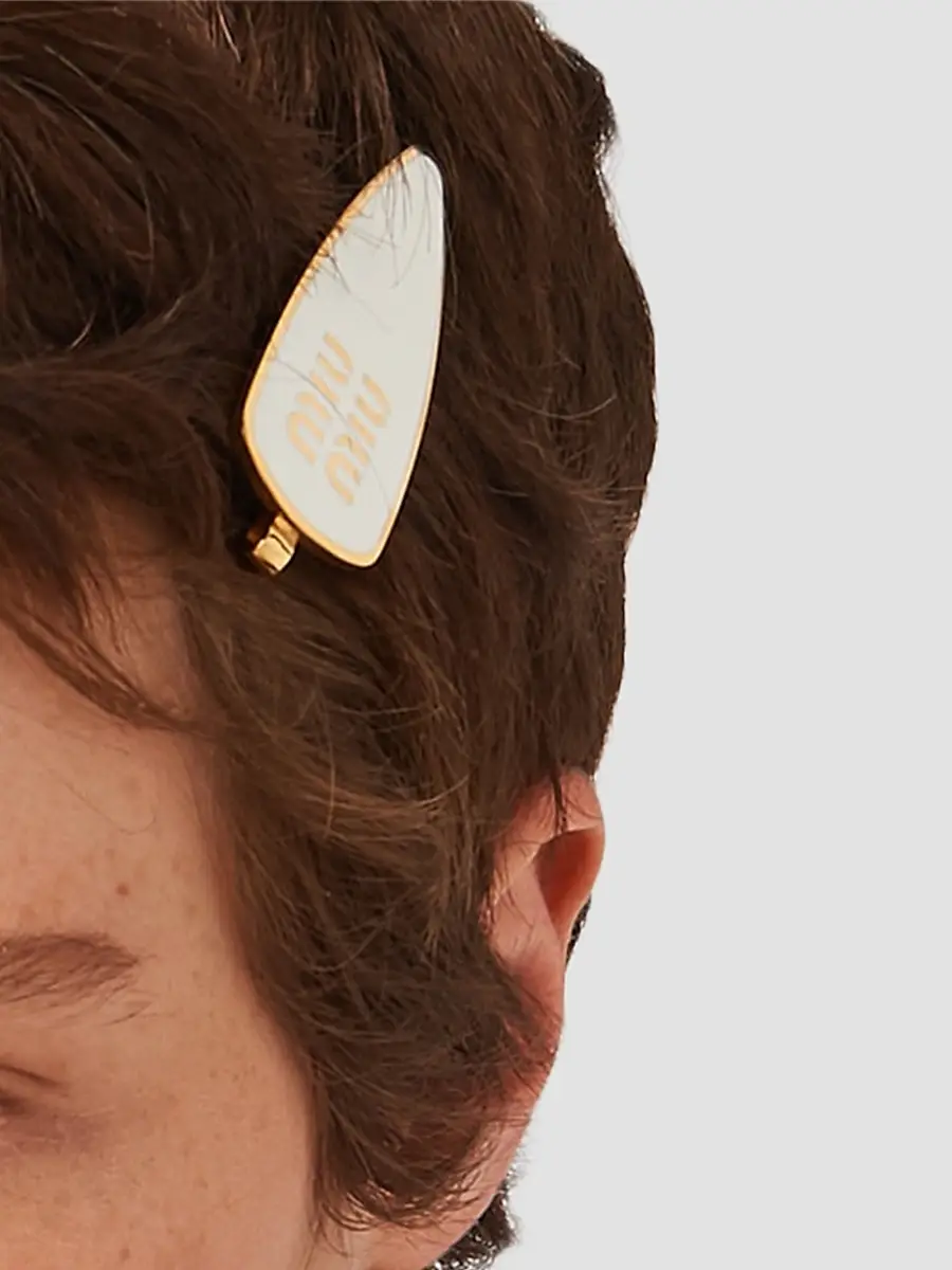 Miu Miu Women's Enameled Metal Hair Clip | Thumbnail 2 Miu Miu Women's Enameled Metal Hair Clip | Thumbnail 2