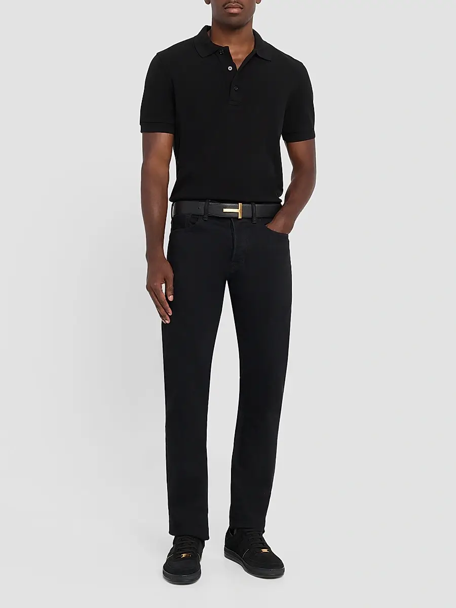 Tom Ford Men's Slim-Fit Pique Polo Shirt | Thumbnail 2