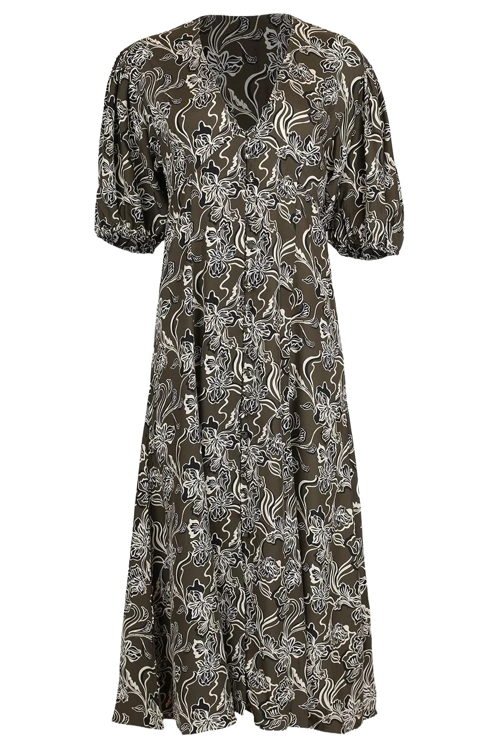 La Ligne Florence Dress - Taupe Floral