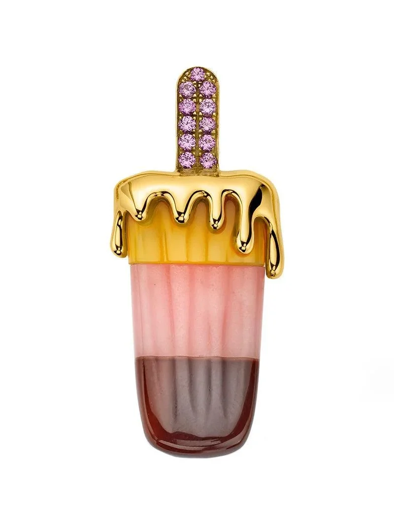 Agate Opal Sapphire Large Popsicle Necklace Agate Opal Sapphire Large Popsicle Necklace