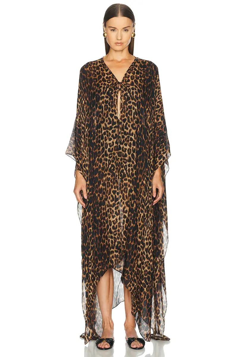 Saint Laurent Leopard Long Caftan | Thumbnail 2
