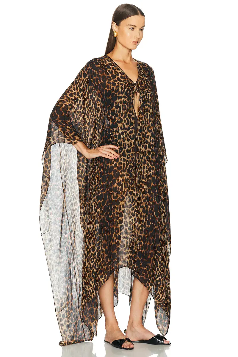 Saint Laurent Leopard Long Caftan | Thumbnail 3