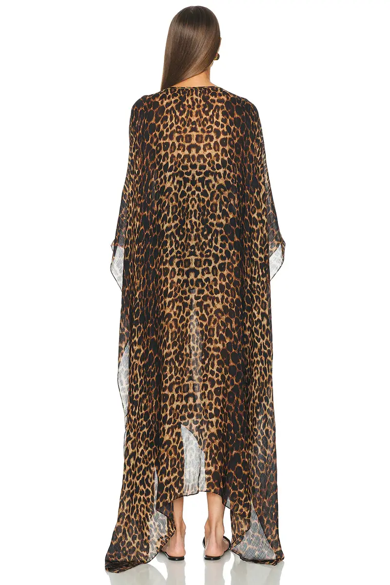Saint Laurent Leopard Long Caftan | Thumbnail 4