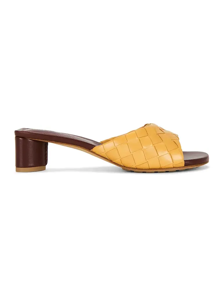 Bottega Veneta Livia Kitten Heel Mule Sandal