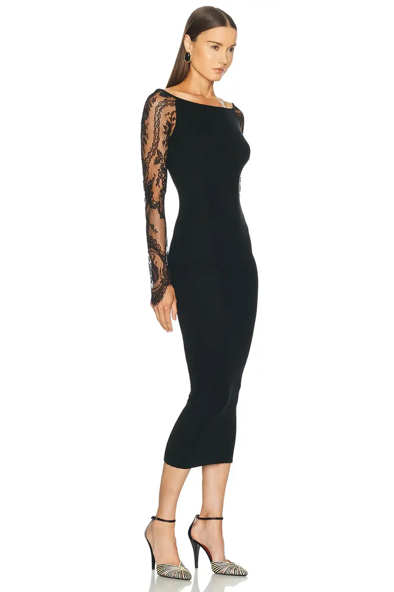 Valentino Wool Viscose Midi Dress | Thumbnail 2 Valentino Wool Viscose Midi Dress | Thumbnail 2