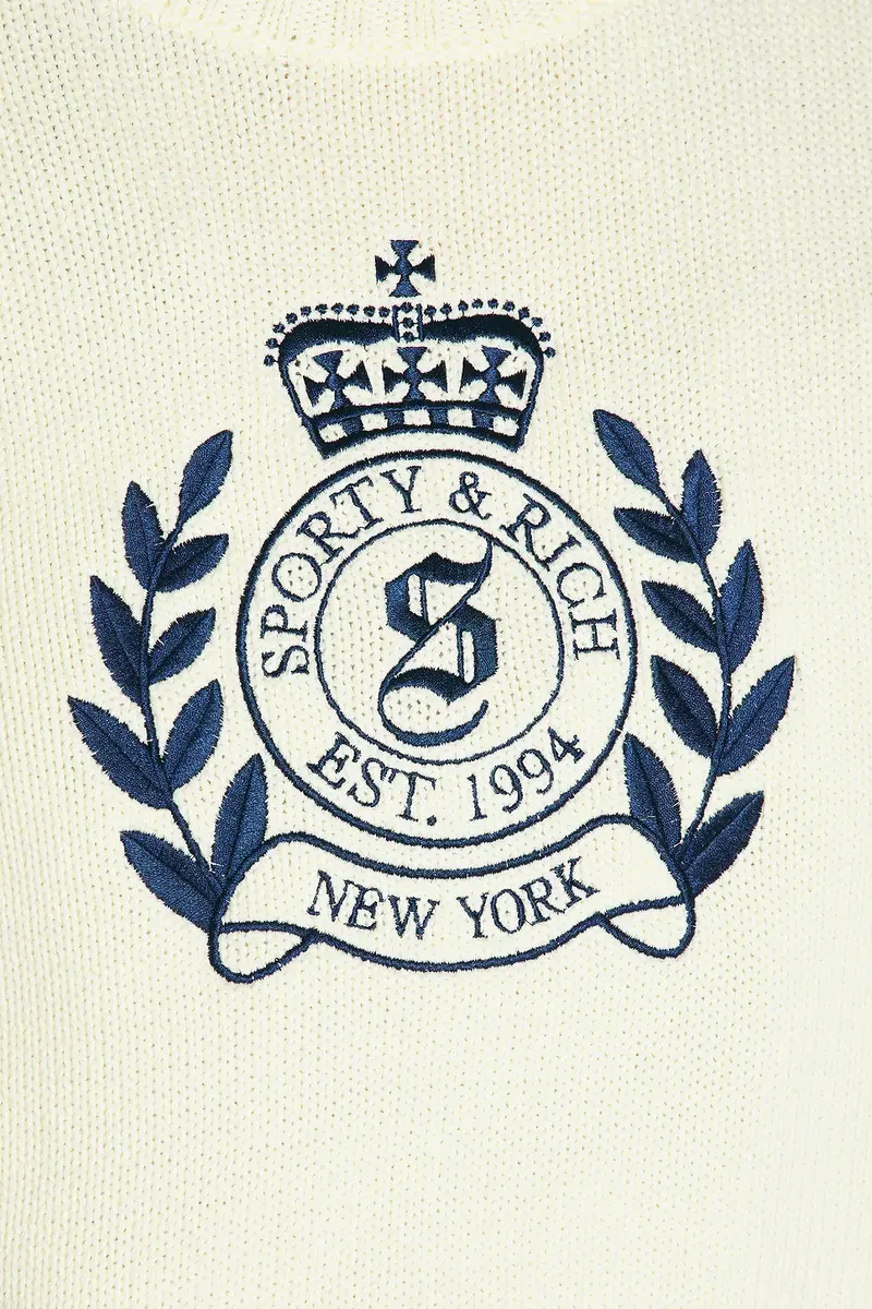 Sporty & Rich NY Crest Knitted Sweater | Thumbnail 6 Sporty & Rich NY Crest Knitted Sweater | Thumbnail 6