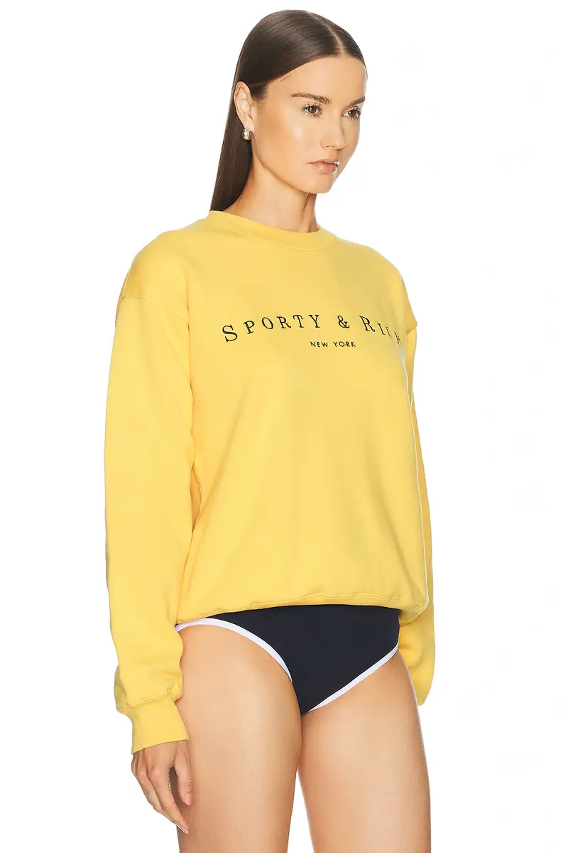 Sporty & Rich Title Embroidered Crewneck Sweatshirt | Thumbnail 2 Sporty & Rich Title Embroidered Crewneck Sweatshirt | Thumbnail 2