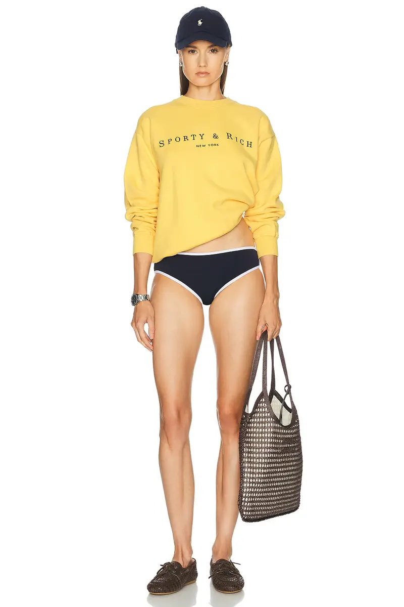 Sporty & Rich Title Embroidered Crewneck Sweatshirt | Thumbnail 4 Sporty & Rich Title Embroidered Crewneck Sweatshirt | Thumbnail 4