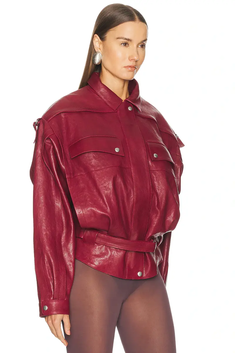 Magda Butrym Leather Bomber Jacket | Thumbnail 2