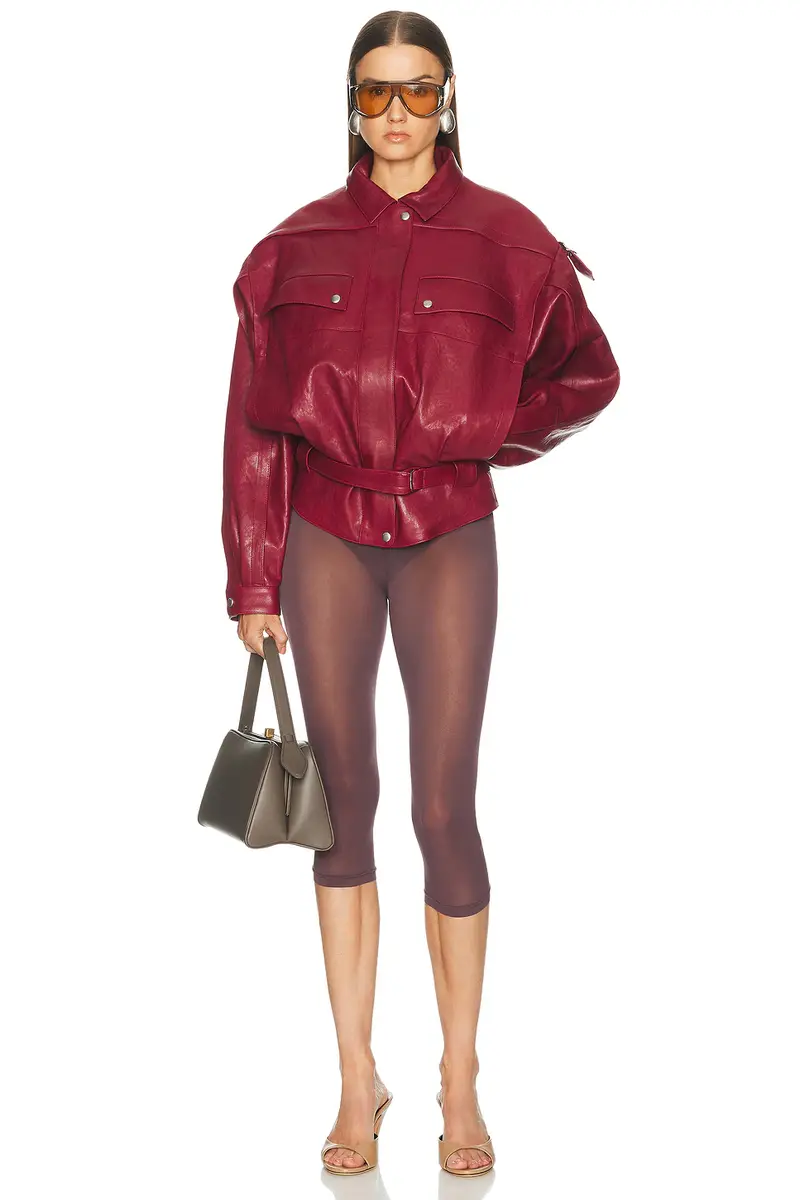 Magda Butrym Leather Bomber Jacket | Thumbnail 4