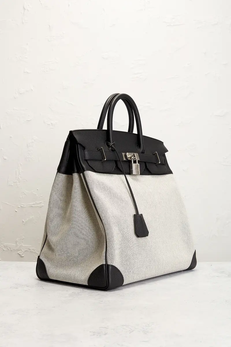 HERMÈS Toile & Evercolor Haut A Courroies Birkin 40 Handbag | Thumbnail 4 HERMÈS Toile & Evercolor Haut A Courroies Birkin 40 Handbag | Thumbnail 4