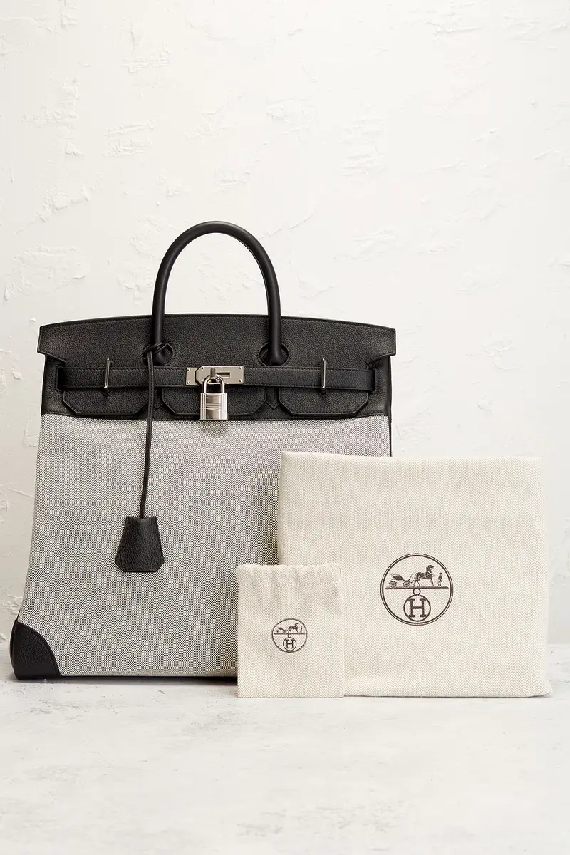 HERMÈS Toile & Evercolor Haut A Courroies Birkin 40 Handbag | Thumbnail 8 HERMÈS Toile & Evercolor Haut A Courroies Birkin 40 Handbag | Thumbnail 8