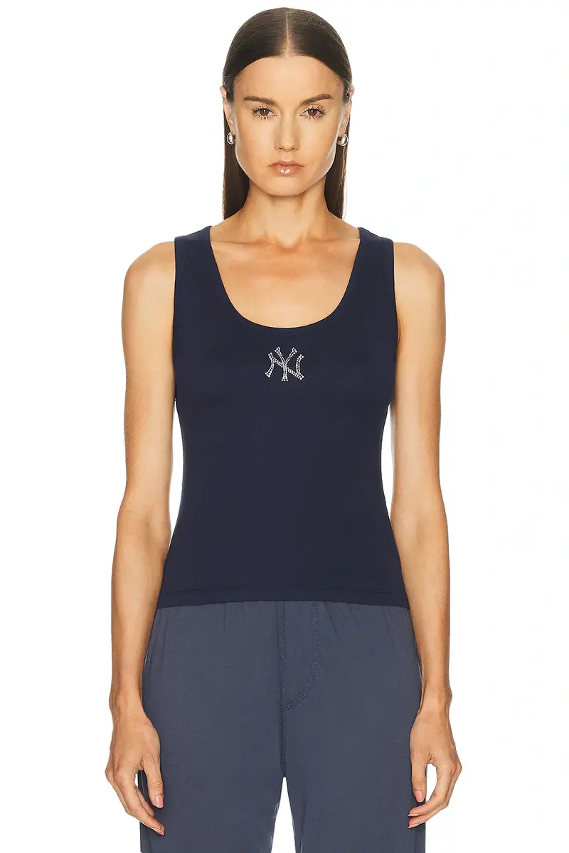 Sporty & Rich x Yankees Krystal Cropped Tank Top | Image 1 Sporty & Rich x Yankees Krystal Cropped Tank Top | Image 1