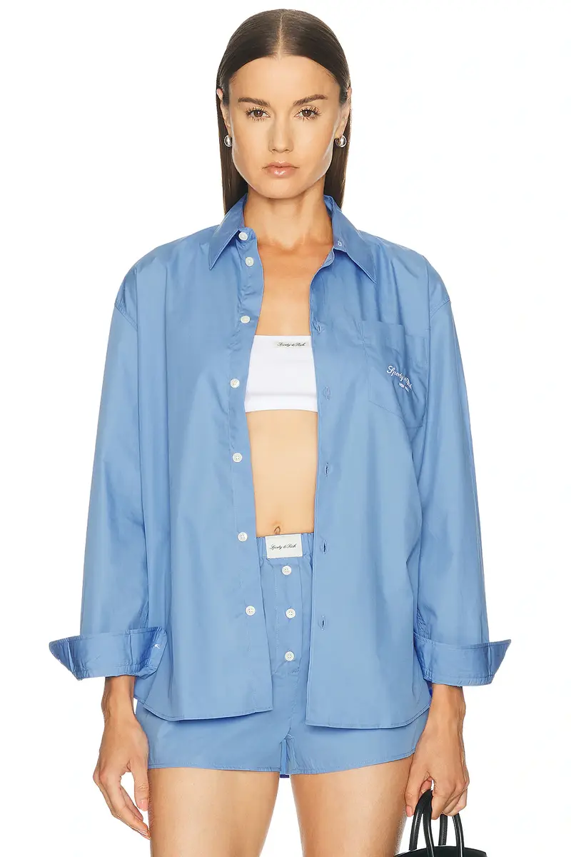Sporty & Rich Signature NY Oversized Shirt | Image 1 Sporty & Rich Signature NY Oversized Shirt | Image 1