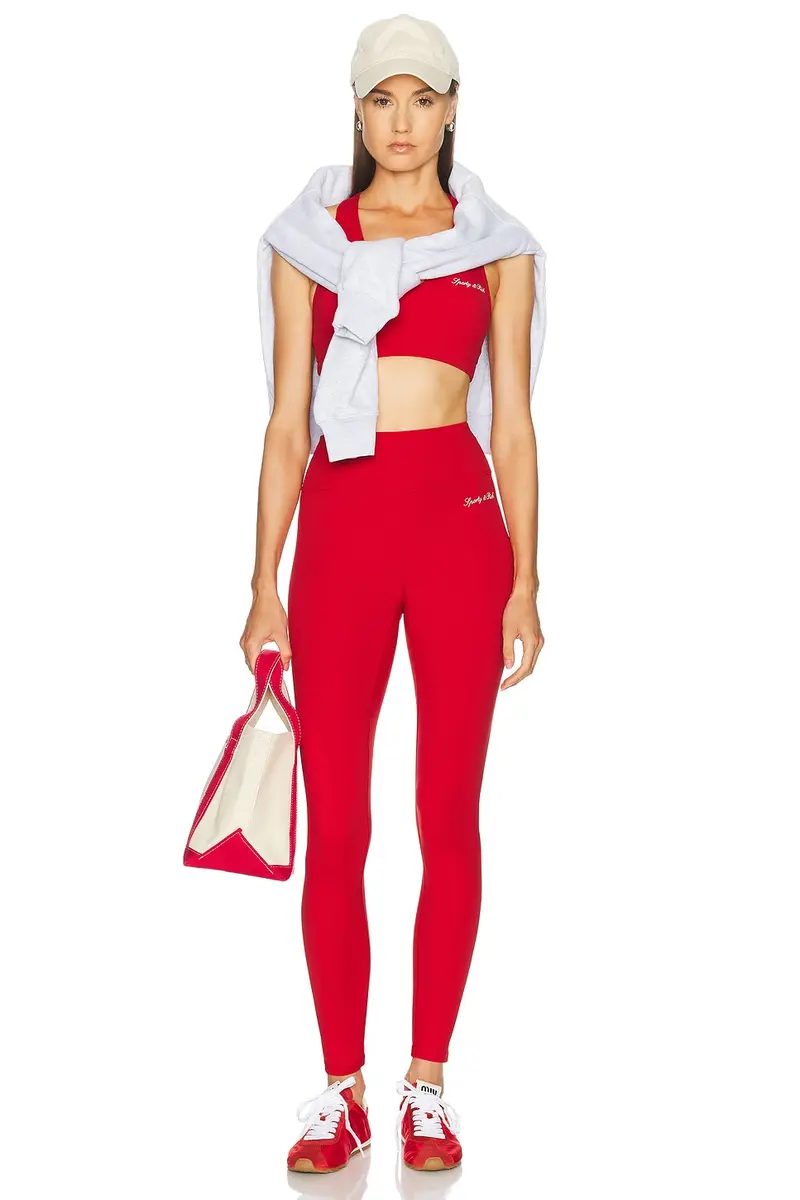 Sporty & Rich Signature Logo V-neck Sports Bra | Thumbnail 4 Sporty & Rich Signature Logo V-neck Sports Bra | Thumbnail 4
