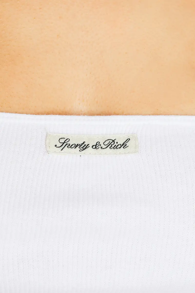 Sporty & Rich Signature Logo Ribbed Bralette | Thumbnail 5 Sporty & Rich Signature Logo Ribbed Bralette | Thumbnail 5