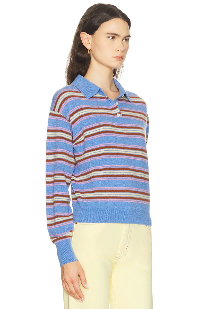 Guest In Residence Collegiate Stripe Polo Sweater | Thumbnail 2 Guest In Residence Collegiate Stripe Polo Sweater | Thumbnail 2