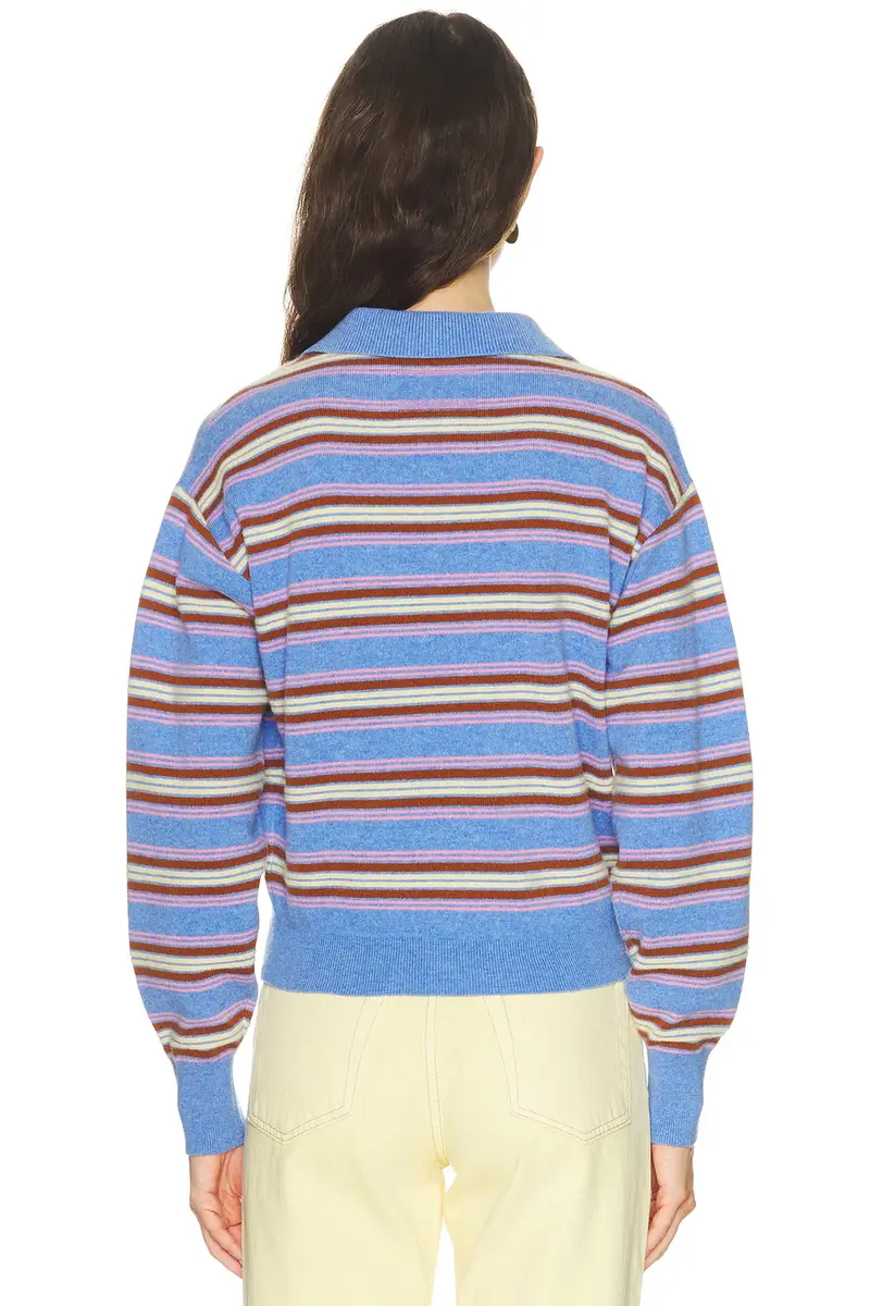 Guest In Residence Collegiate Stripe Polo Sweater | Thumbnail 3 Guest In Residence Collegiate Stripe Polo Sweater | Thumbnail 3