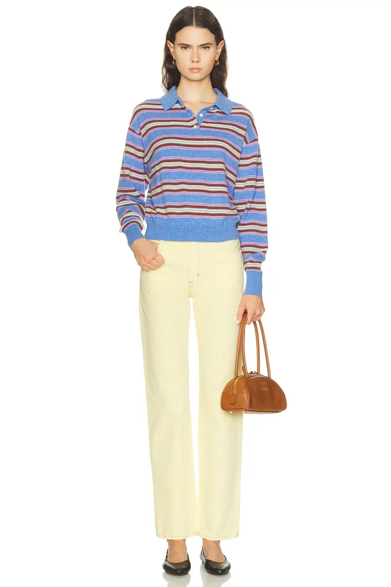 Guest In Residence Collegiate Stripe Polo Sweater | Thumbnail 4 Guest In Residence Collegiate Stripe Polo Sweater | Thumbnail 4