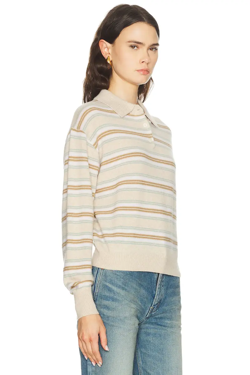 Guest In Residence Collegiate Stripe Polo Sweater | Thumbnail 2 Guest In Residence Collegiate Stripe Polo Sweater | Thumbnail 2