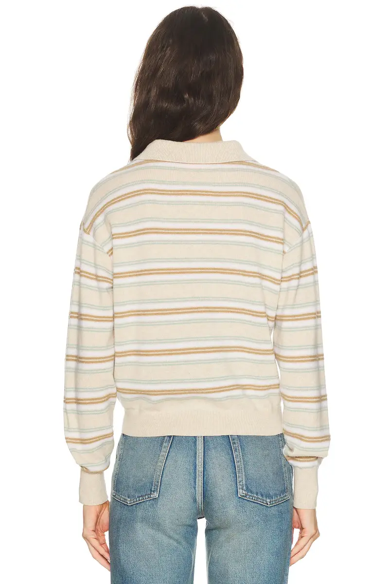 Guest In Residence Collegiate Stripe Polo Sweater | Thumbnail 3 Guest In Residence Collegiate Stripe Polo Sweater | Thumbnail 3