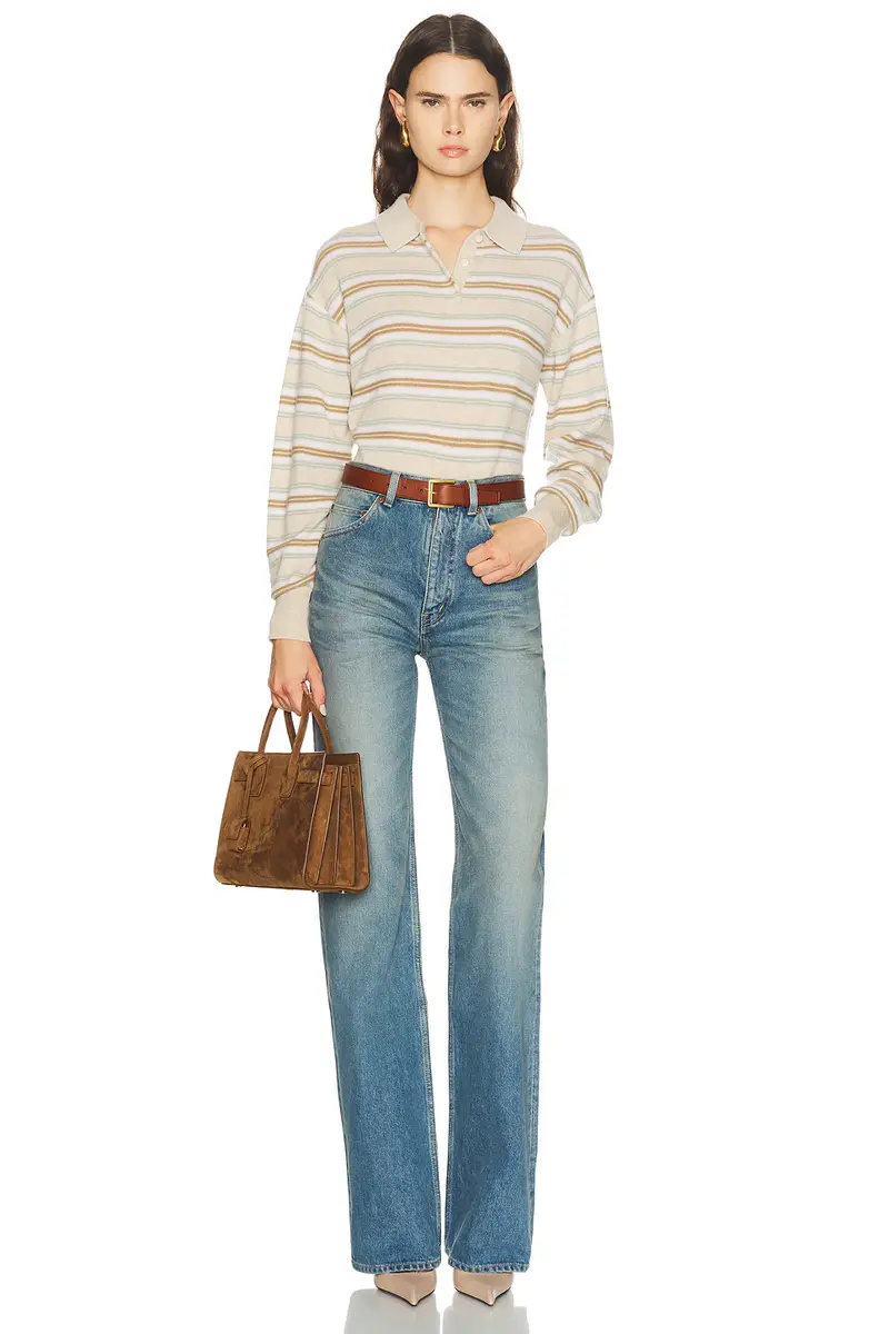 Guest In Residence Collegiate Stripe Polo Sweater | Thumbnail 4 Guest In Residence Collegiate Stripe Polo Sweater | Thumbnail 4