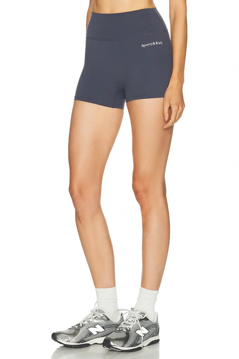 Sporty & Rich Serif Logo Mini Biker Short | Thumbnail 3