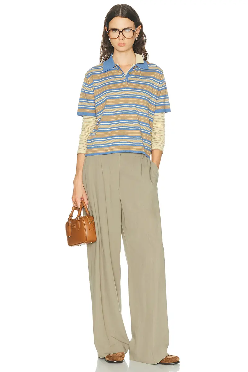 Guest In Residence Smocked Long Sleeve Shrunken Polo Top | Thumbnail 4 Guest In Residence Smocked Long Sleeve Shrunken Polo Top | Thumbnail 4