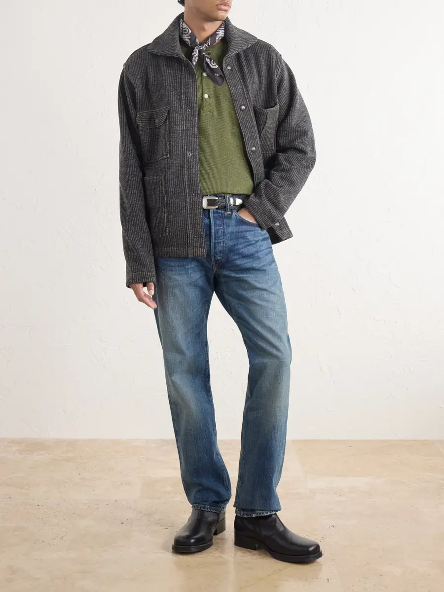 RRL Waffle-Knit Cotton-Jersey Henley T-Shirt - Men | Thumbnail 2 RRL Waffle-Knit Cotton-Jersey Henley T-Shirt - Men | Thumbnail 2