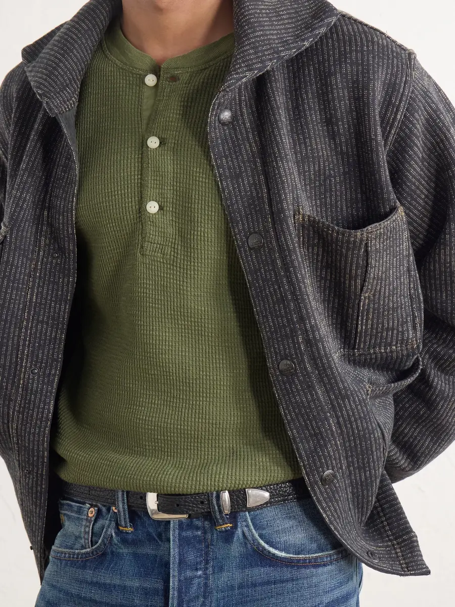 RRL Waffle-Knit Cotton-Jersey Henley T-Shirt - Men | Thumbnail 5 RRL Waffle-Knit Cotton-Jersey Henley T-Shirt - Men | Thumbnail 5