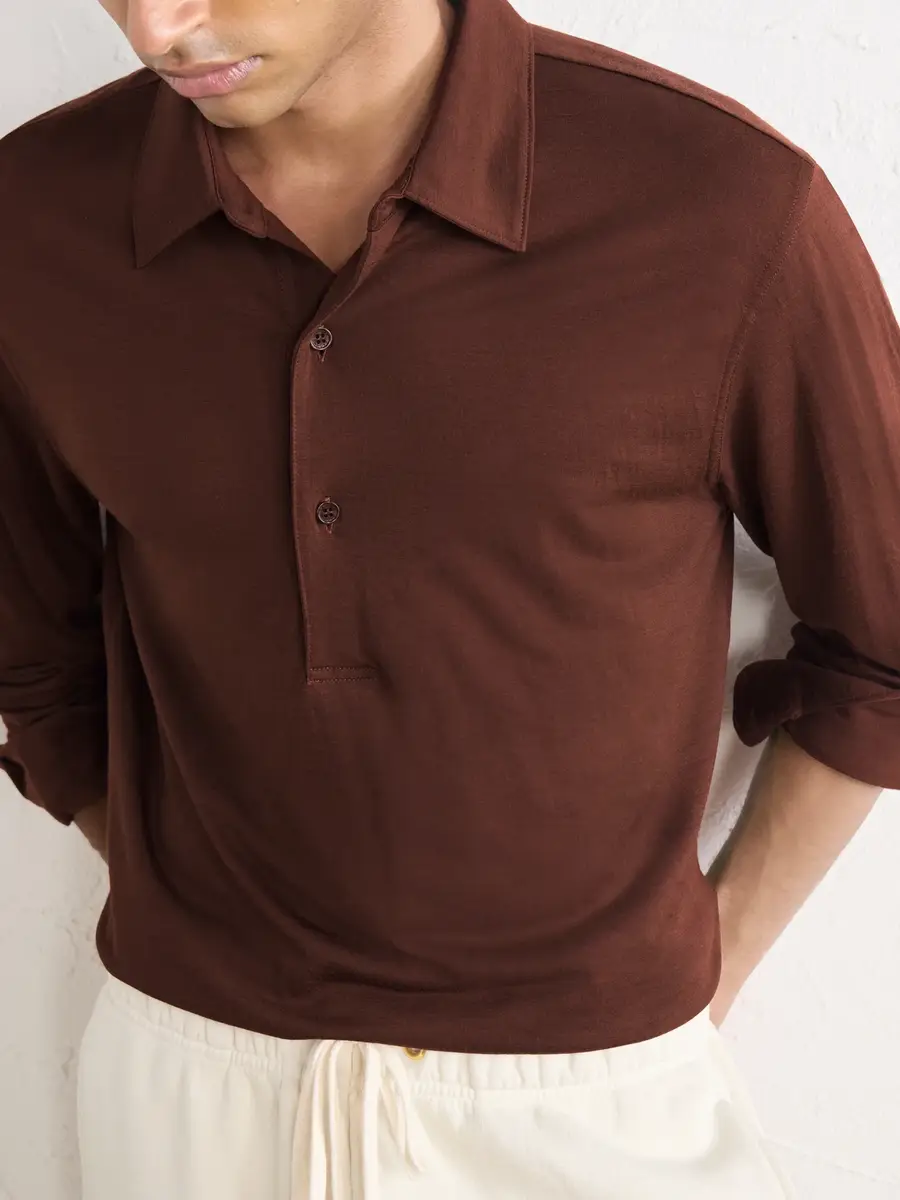 Orlebar Brown Sebastian Wool-Jersey Polo Shirt - Men | Thumbnail 5