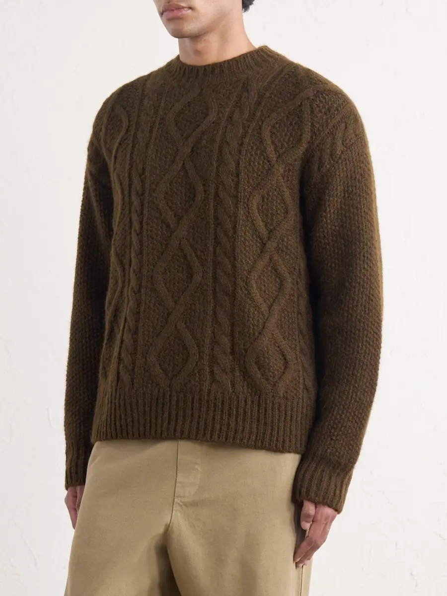 PIACENZA 1733 Cable-Knit Alpaca and Wool-Blend Sweater - Men | Thumbnail 3 PIACENZA 1733 Cable-Knit Alpaca and Wool-Blend Sweater - Men | Thumbnail 3