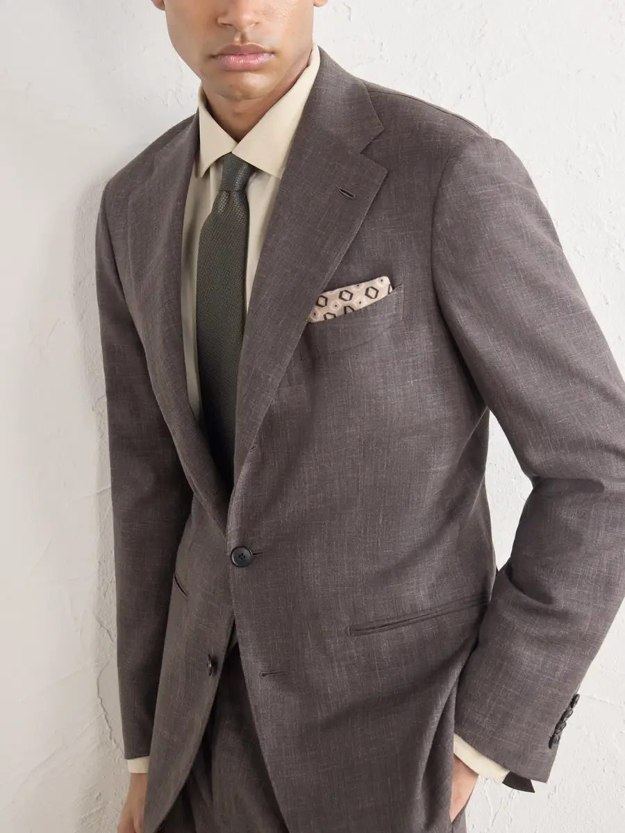 Zegna Printed Wool Pocket Square - Men | Thumbnail 2 Zegna Printed Wool Pocket Square - Men | Thumbnail 2