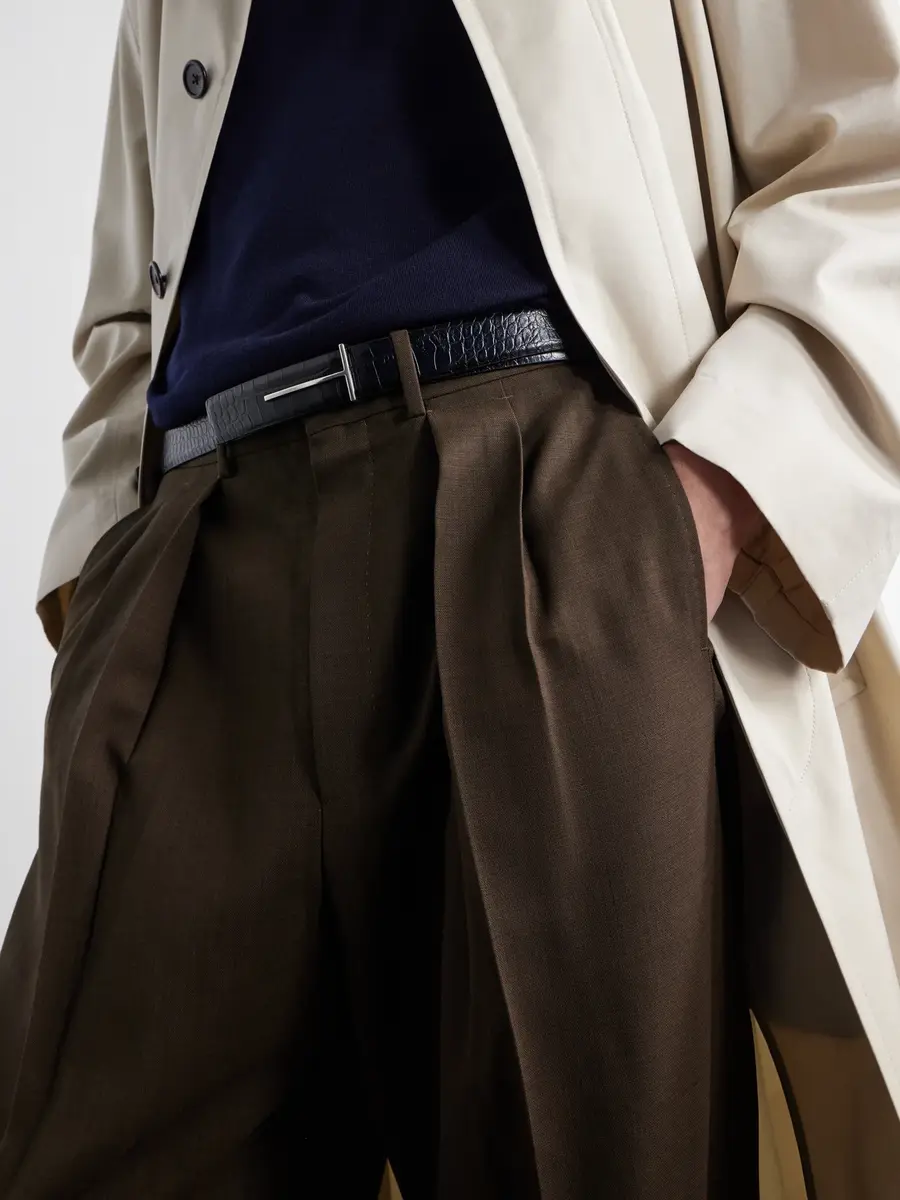 Tom Ford 2.5 cm Croc-Effect Leather Belt - Men | Thumbnail 2