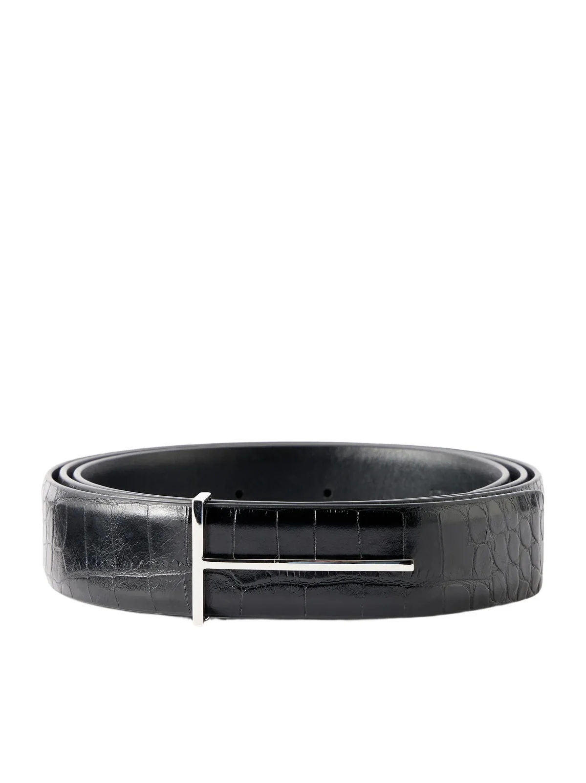 2.5 cm Croc-Effect Leather Belt - Men 2.5 cm Croc-Effect Leather Belt - Men