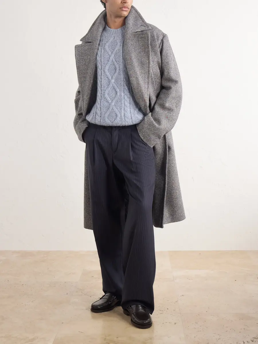 PIACENZA 1733 Cable-Knit Alpaca and Wool-Blend Sweater - Men | Thumbnail 2