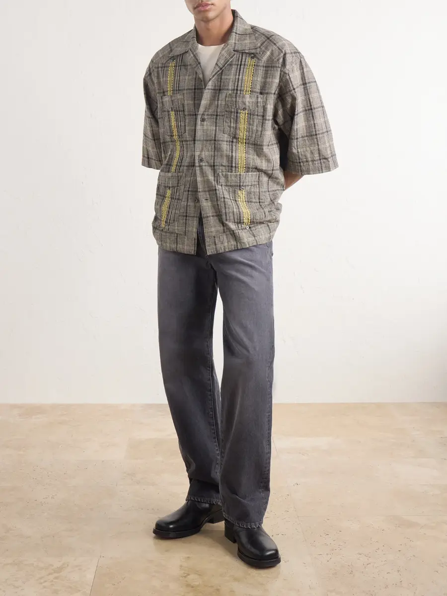 KAPITAL Glen Embroidered Checked Linen and Cotton-Blend Shirt - Men | Thumbnail 2 KAPITAL Glen Embroidered Checked Linen and Cotton-Blend Shirt - Men | Thumbnail 2