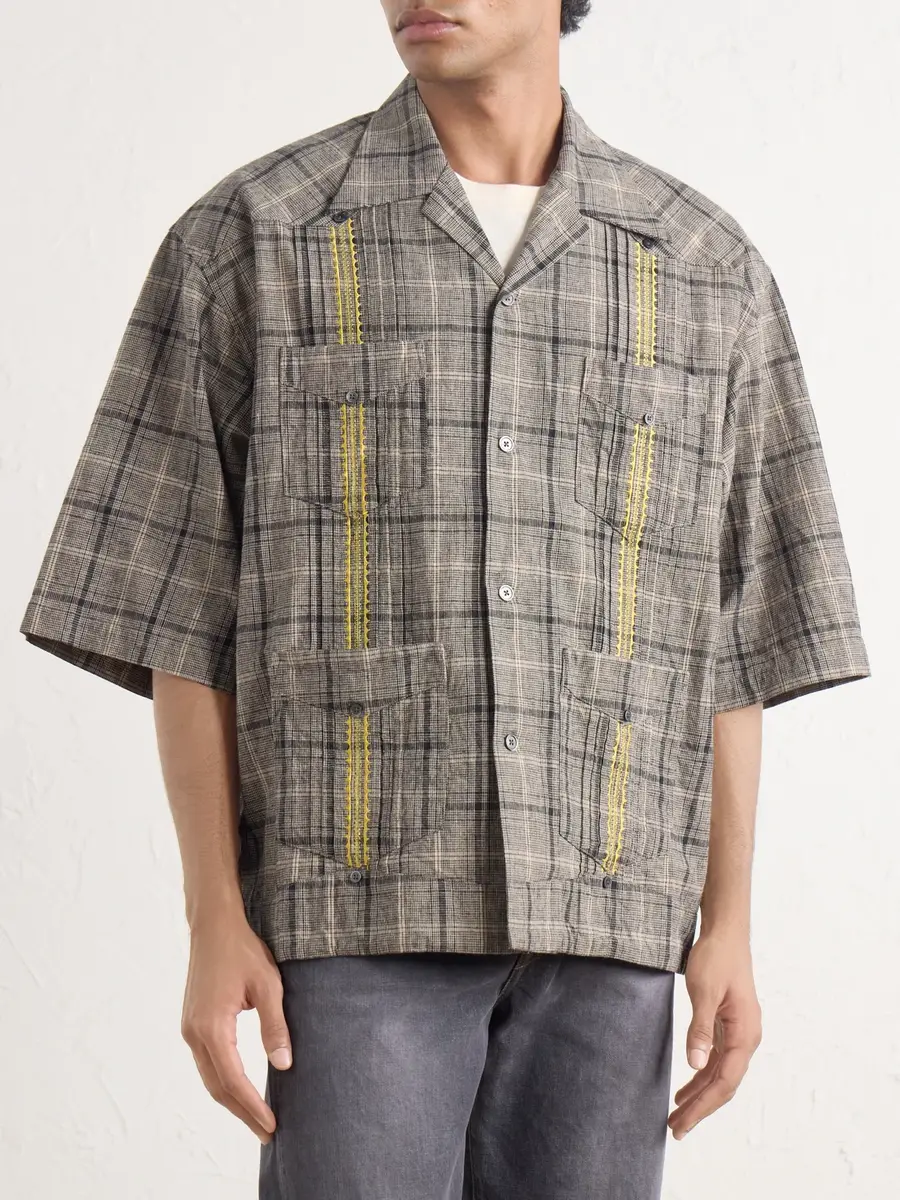 KAPITAL Glen Embroidered Checked Linen and Cotton-Blend Shirt - Men | Thumbnail 3 KAPITAL Glen Embroidered Checked Linen and Cotton-Blend Shirt - Men | Thumbnail 3