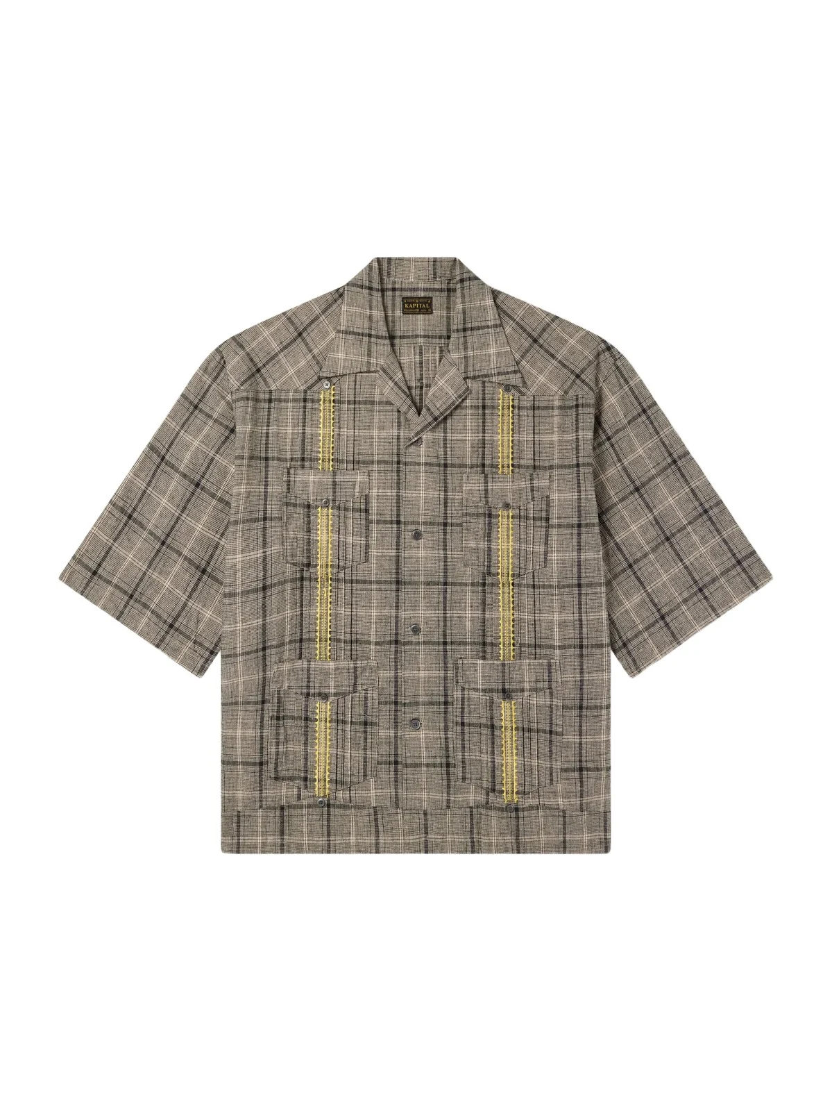 Glen Embroidered Checked Linen and Cotton-Blend Shirt - Men Glen Embroidered Checked Linen and Cotton-Blend Shirt - Men